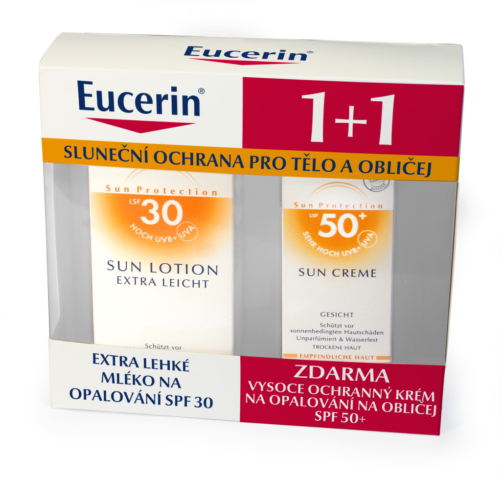Eucerin Extra ľahké mlieko na opaľovanie SPF 30 a Eucerin Vysoko ochranný krém na opaľovanie na tvár SPF 30